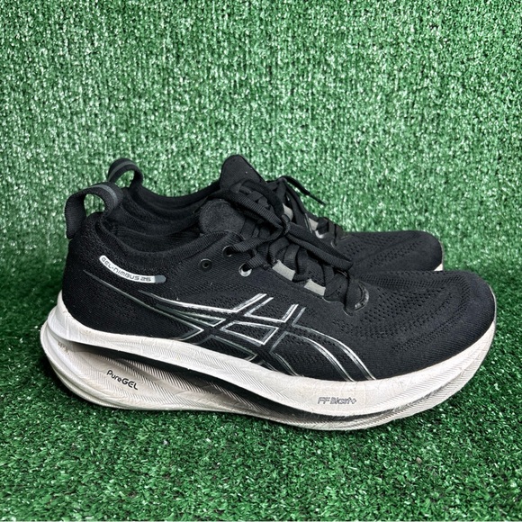 Asics Womens Gel Nimbus 26 1012B601 Black Running Shoes Sneakers Size 8.5 D Wide - Picture 1 of 12